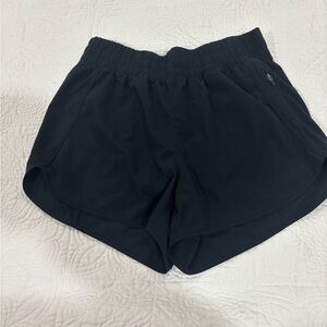 CRZ YOGA Black Elastic-Waist Athletic Shorts